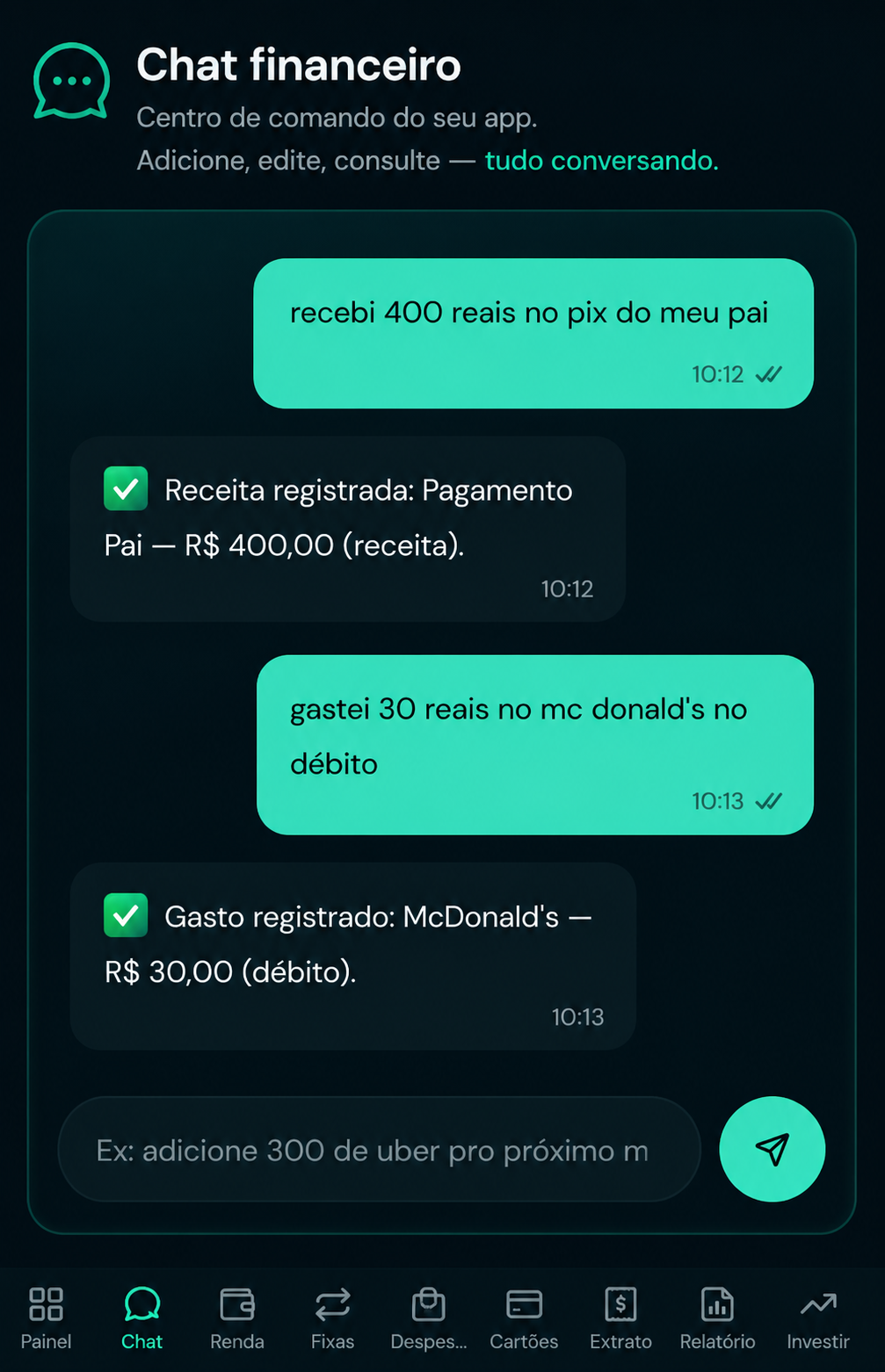 Registro de despesa